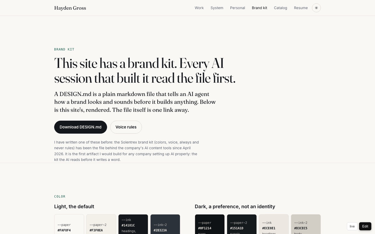 This site's brand kit page